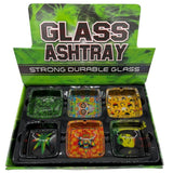 Rectangle Glass Ashtrays Assorted - 6ct