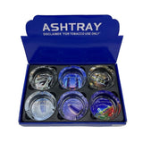 Sky Scrapers Round Glass Ashtrays Assorted - 6ct