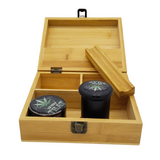 Wooden Stash Box with Grinder, Rolling Tray and Container