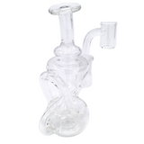 Urban Glass Mini Recycler Glass Water Pipe 2 mm Thick Flat Top Banger