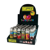 CLIPPER REUSABLE I LOVE SOUVENIR LIGHTER - DISPLAY OF 30CT