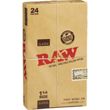 RAW Classic Natural Unrefined 1 1/4 Rolling Papers (24 ct Display)