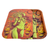 EyeCandy Rolling Tray with 3D Art Magnetic Lid Tray Cover for Metal Tray (Medusa Gorgona)