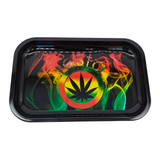 Large Open Metal Trays with Art