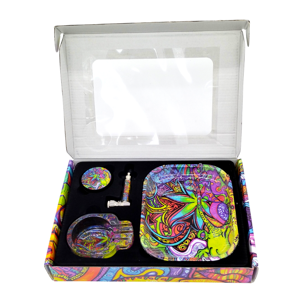 Smoking Set Including Rolling Tray, Pipe, 4 layer Grinder and Ashtray – BC  Wholesale