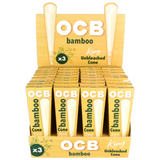 OCB bamboo King Size Unbleached Cone (32 PCS Display)