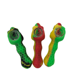 Silicone Honeycomb Hand Pipe With Glass Bowl | Assorted Colors