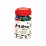 Double Cross Multicolor Dice 16mm Size 100 PCS Jar